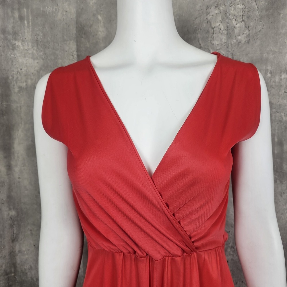 Vintage 70s Cattani of California Dark Pink Nylon Disco Hostess Palazzo Jumpsuit - Picture 4 of 12